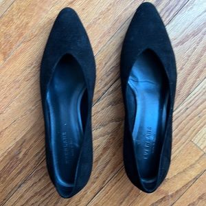 Everlane almond toe suede pumps